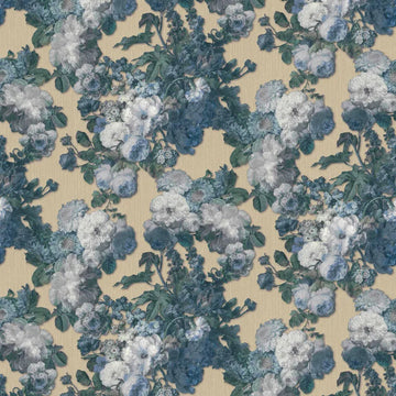 Closeup of a wallpaper showing its Contemporary, Floral, Multicolour pattern, color, and texture.