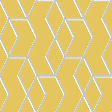 Closeup of a wallpaper showing its Contemporary, Geometric, Gold, Metallic, Pink, Two-tone pattern, color, and subtle texture.