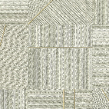 Geometric patterned wallpaper with a herringbone design in neutral tones.