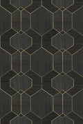 Wallpaper installed in a room showing its full pattern, color