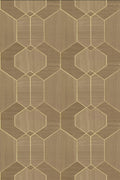 Wallpaper installed in a room showing its full pattern, color