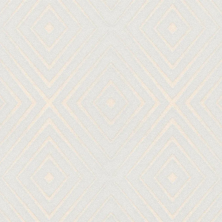 Closeup of a wallpaper showing its Contemporary, Geometric, Neutrals, Two-tone pattern, color, and subtle texture.