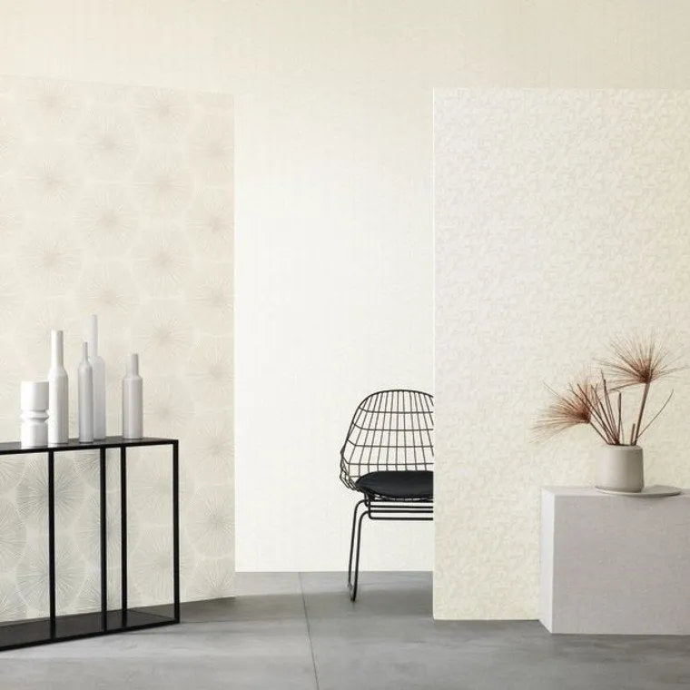 Closeup of a wallpaper showing its Contemporary, Monochrome, Two-tone pattern, color, and subtle texture.