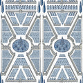 Closeup of a wallpaper showing its Chinoisserie, Contemporary, Geometric, Two-tone pattern, color, and subtle texture.