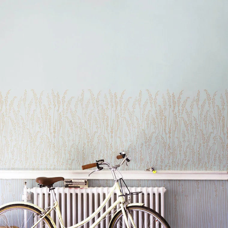 Closeup of a wallpaper showing its Blue, Contemporary, Floral, Nature, Two-tone pattern, color, and subtle texture.