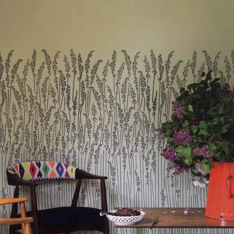 Closeup of a wallpaper showing its Blue, Contemporary, Floral, Nature, Two-tone pattern, color, and subtle texture.