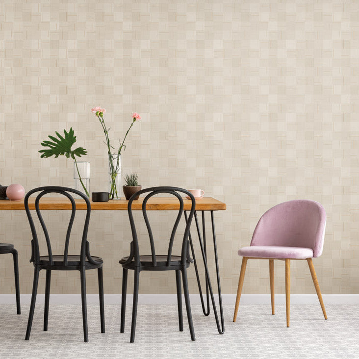 Textured beige surface with geometric pattern