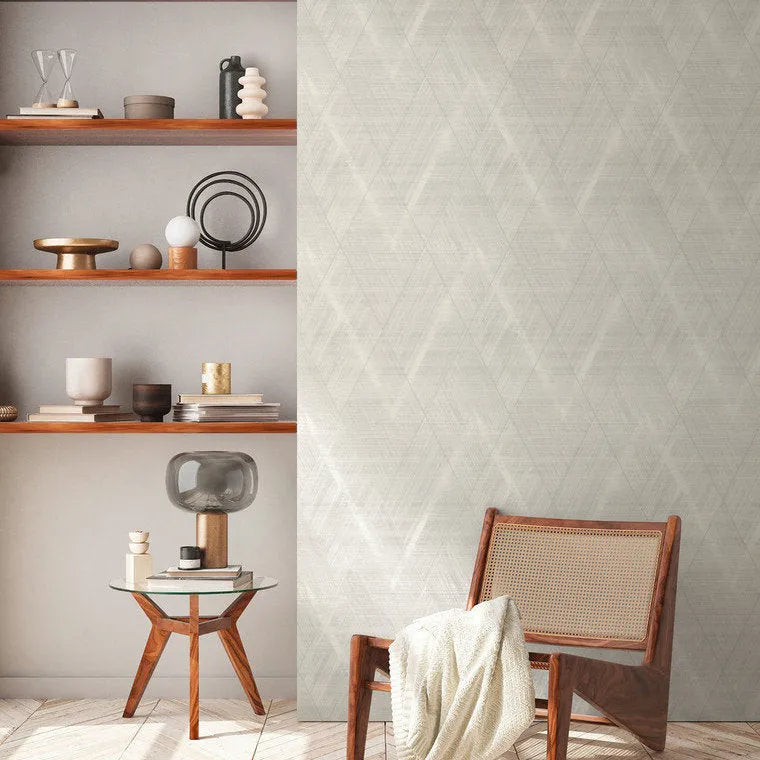 Closeup of a wallpaper showing its Contemporary, Geometric, Monochrome, White pattern, color, and texture.