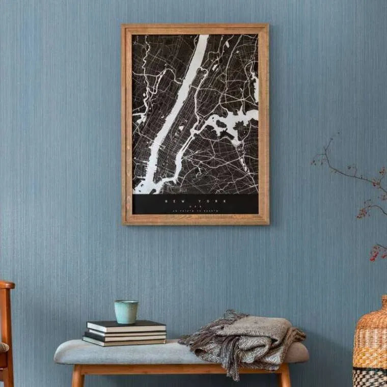 Closeup of a wallpaper showing its Blue, Contemporary, Plain, Stripes pattern, color, and texture.