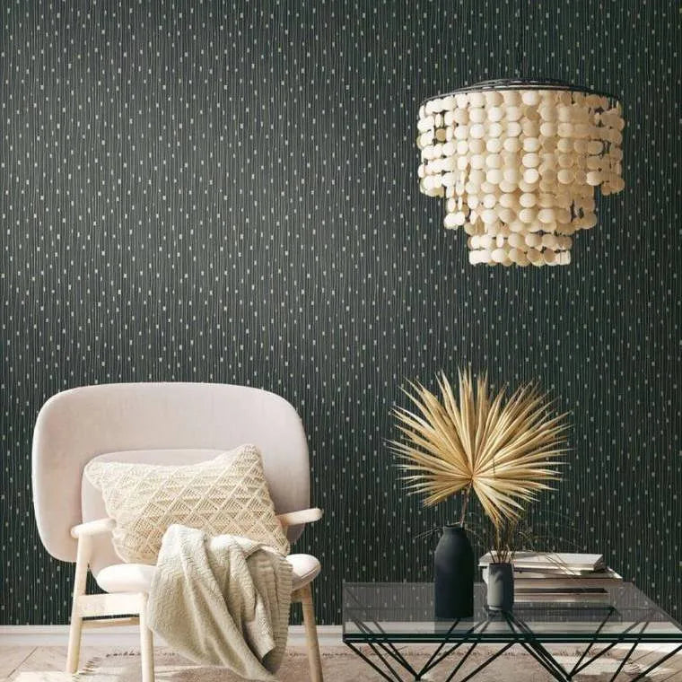 Closeup of a wallpaper showing its Black, Contemporary, Multicolour, Stripes pattern, color, and texture.